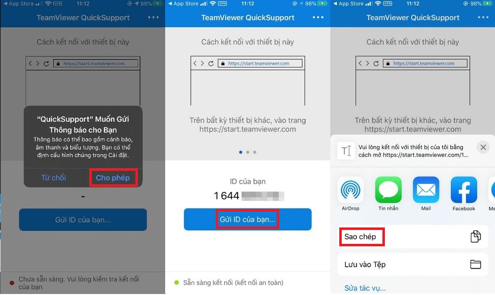 Hướng dẫn chia sẻ màn hình iPhone, iPad qua TeamViewer 1