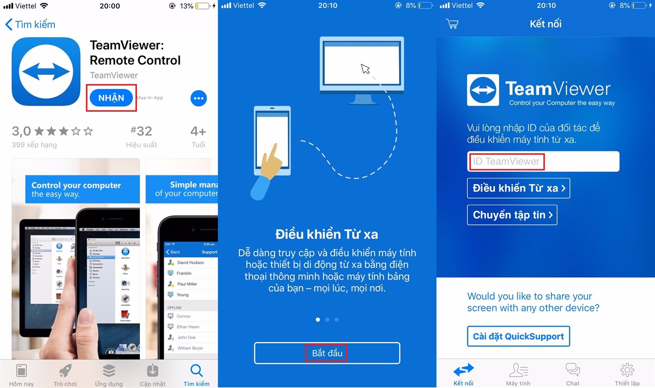 Tải xuống và cài đặt TeamViewer trên iPhone / iPad