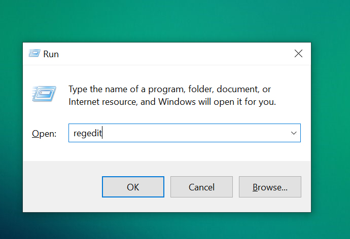  Nhấn phím tắt Windows + R, nhập regedit và chọn OK.