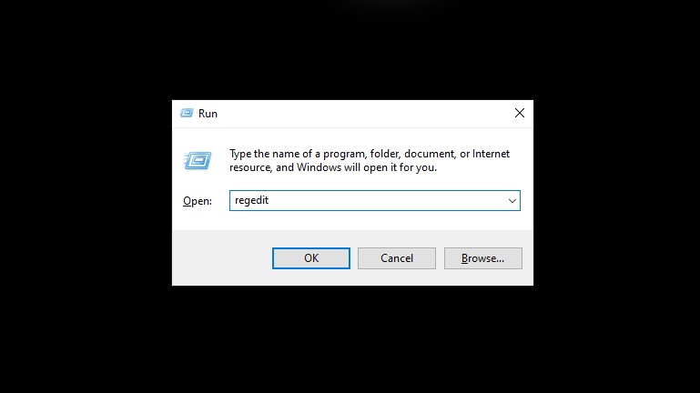 Nhấn tổ hợp phím Windows + R và nhập regedit