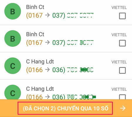 Hướng dẫn chuyển danh bạ từ 11 số sang 10 số