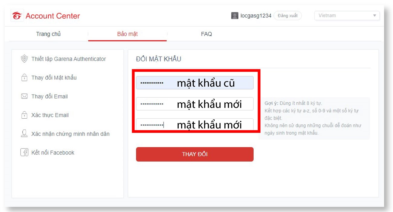 Nhập mật khẩu mới của bạn