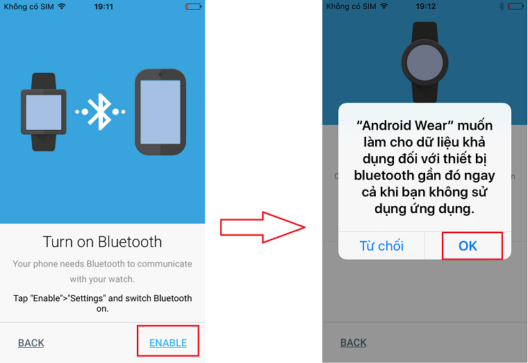 Bật Bluetooth và kết nối với đồng hồ của bạn