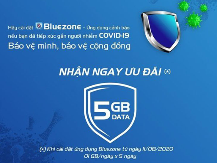 Hướng dẫn cách nhận 5GB data miễn phí khi cài đặt ứng dụng Bluezone