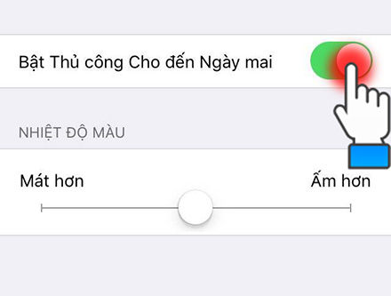 Bật theo cách thủ công cho đến ngày mai