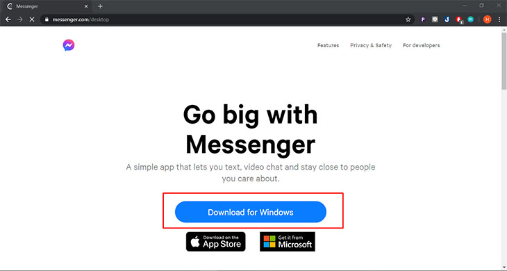 Tải xuống ứng dụng Messenger dành cho Windows hoặc MacOS