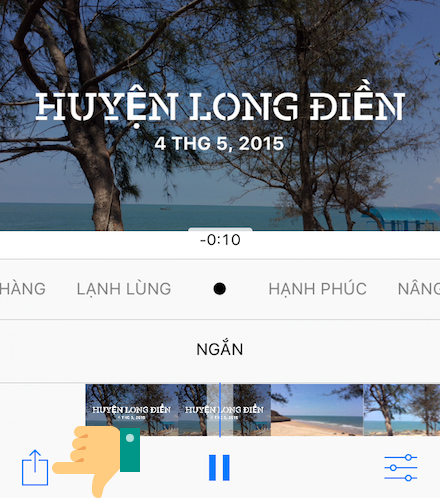 Chọn mũi tên ở góc trái