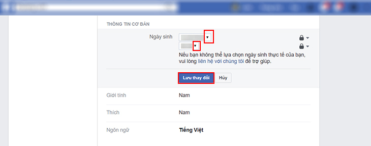 Hướng dẫn cách thay đổi ngày sinh trên Facebook - Bước 4