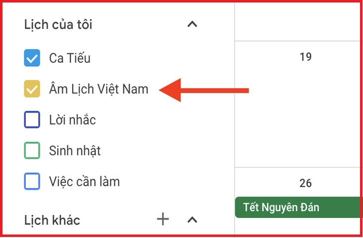 Bước 6: Quay lại màn hình Lịch Google chính