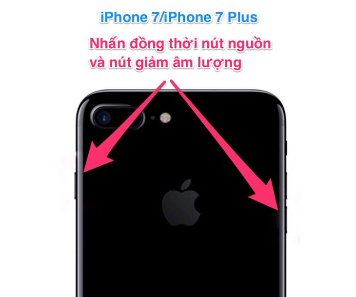 Làm gì khi iPhone bị treo - Đối với iPhone 7 / iPhone 7 Plus