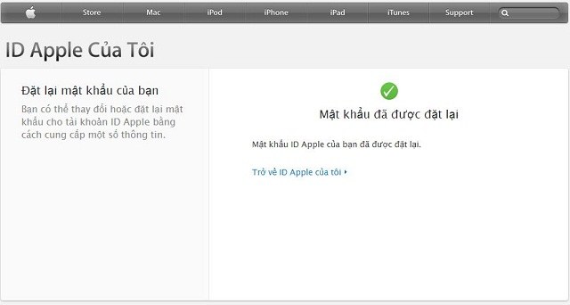  Và bạn đã khôi phục được mật khẩu Apple ID của mình