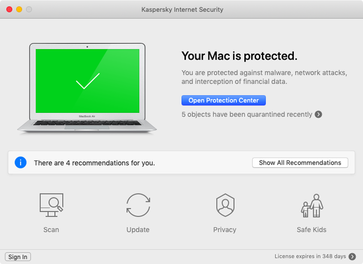 Kaspersky Internet Security dành cho Mac