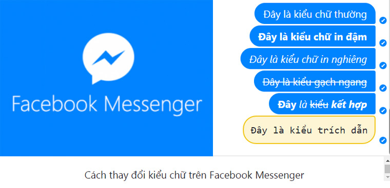 Mẹo thay đổi kiểu phông chữ khi trò chuyện với Messenger, 