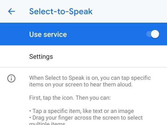 Cho phép đọc văn bản trên Android