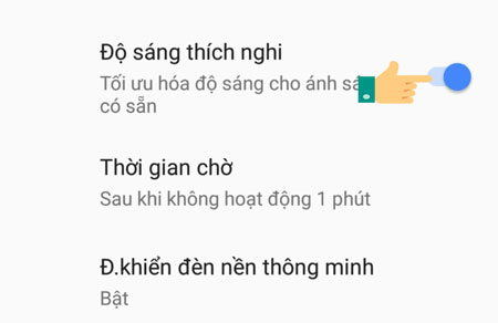 Độ sáng thích ứng tắt