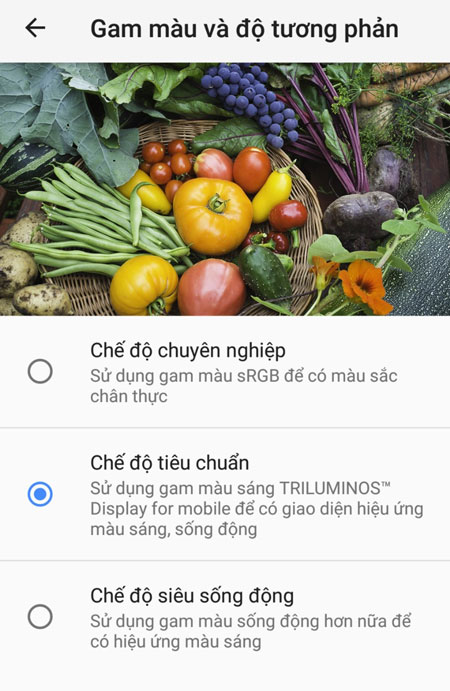 Giảm gam màu của màn hình