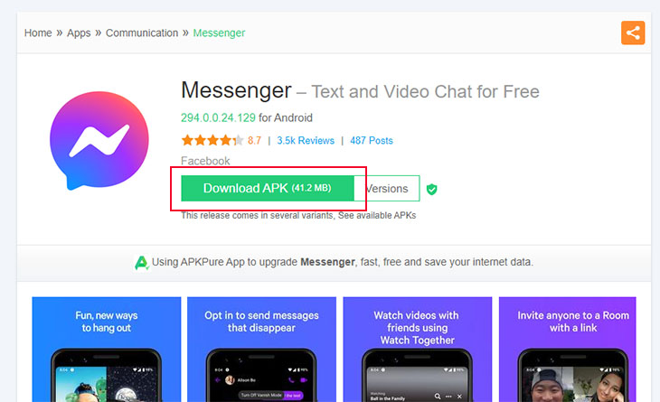 Tải xuống Messenger Apk