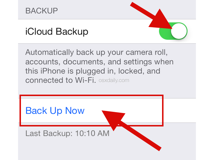 Sao lưu với iCloud