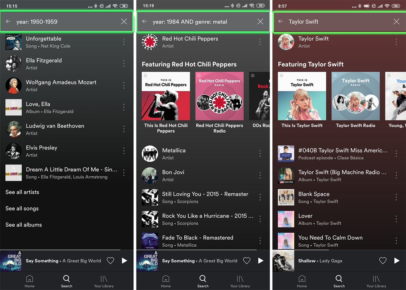 Spotify cung cấp cho người dùng một công cụ tìm kiếm tuyệt vời