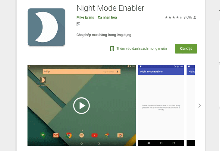 Tải ứng dụng Night Mode Enabler trên CH Play