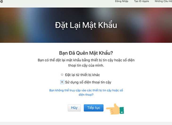 Sử dụng máy tính để khôi phục tài khoản iCloud
