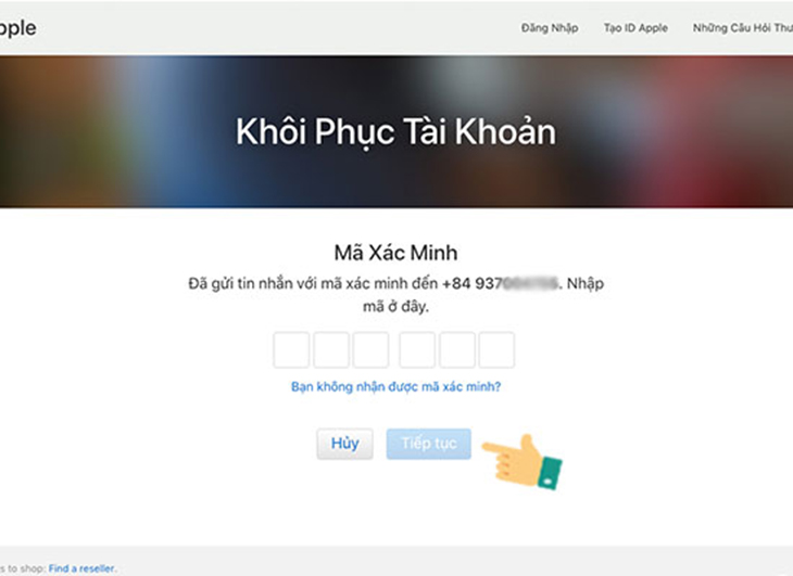 Khôi phục tài khoản iCloud bằng máy tính