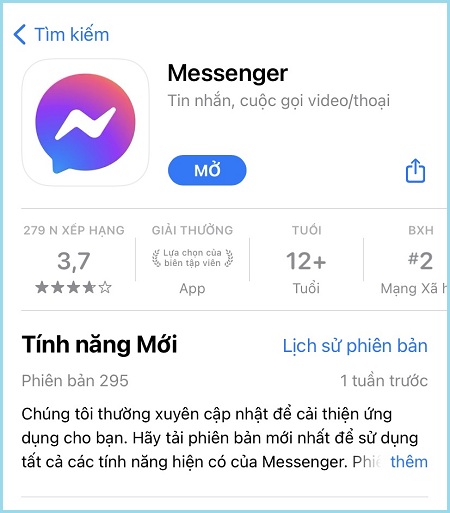 Cập nhật phiên bản Facebook Messenger mới nhất