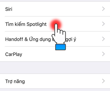 Chọn Tìm kiếm trong Tiêu điểm