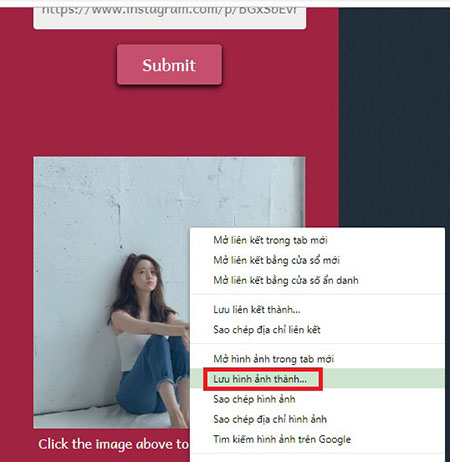 Nhấp chuột phải và tải lên hình ảnh 