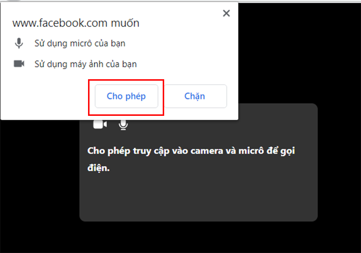 Cho phép sử dụng micrô và máy ảnh 