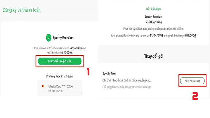 Hủy trả phí