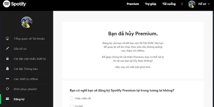 Đã hủy phí bảo hiểm thành công