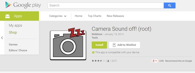 Cài đặt ứng dụng Tắt âm thanh máy ảnh!  (Nguồn gốc)