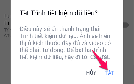 Tắt lưu dữ liệu