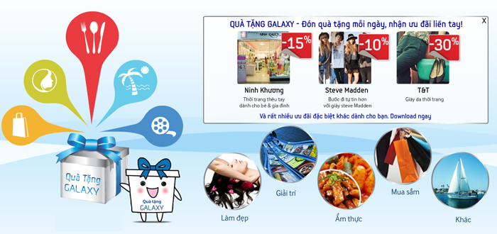 Dịch vụ mua sắm, ăn uống và du lịch từ Samsung