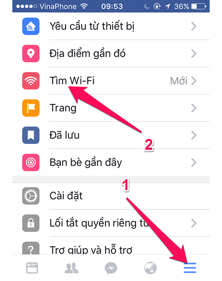 Điều hướng đến phần WiFi