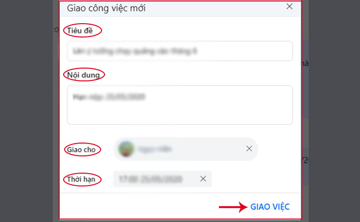 Giao việc theo tên