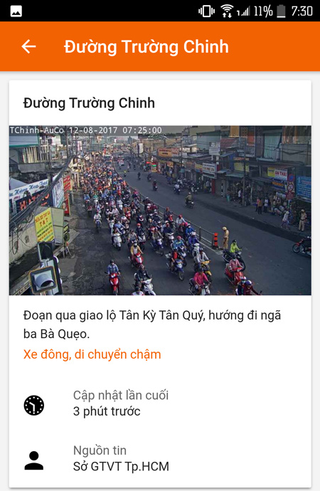 Xem trực tiếp từ camera giao thông tránh tắc đường ở Sài Gòn mọi lúc trên smartphone