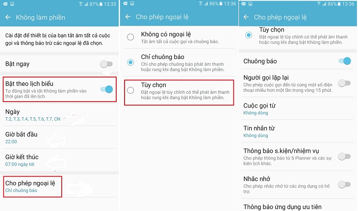 Cách tùy chỉnh chế độ 