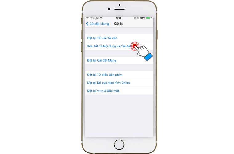 Đặt lại dữ liệu ban đầu (đặt lại điện thoại của bạn) trên iPhone 6