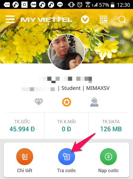 Kiểm tra cước Viettel