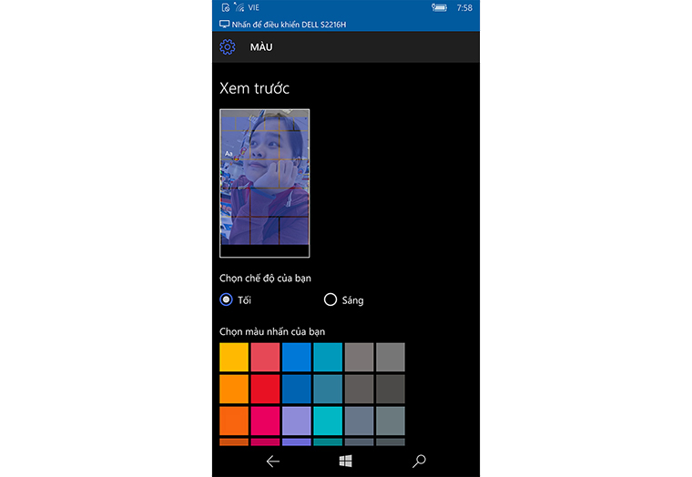 Cách thay đổi màu nền trên Windows 10 Mobile
