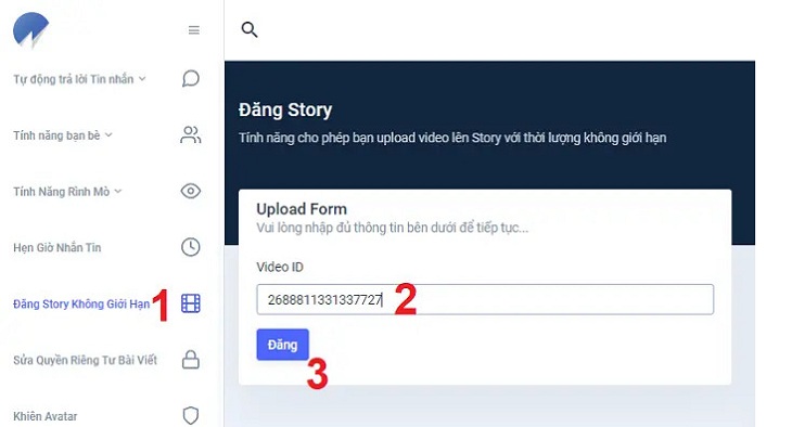 Dán url video bạn đã sao chép ở bước 2 vào trường Video ID / URL và nhấp vào Xuất bản.