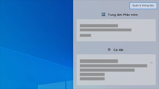 Truy cập cài đặt thông báo từ khay hệ thống